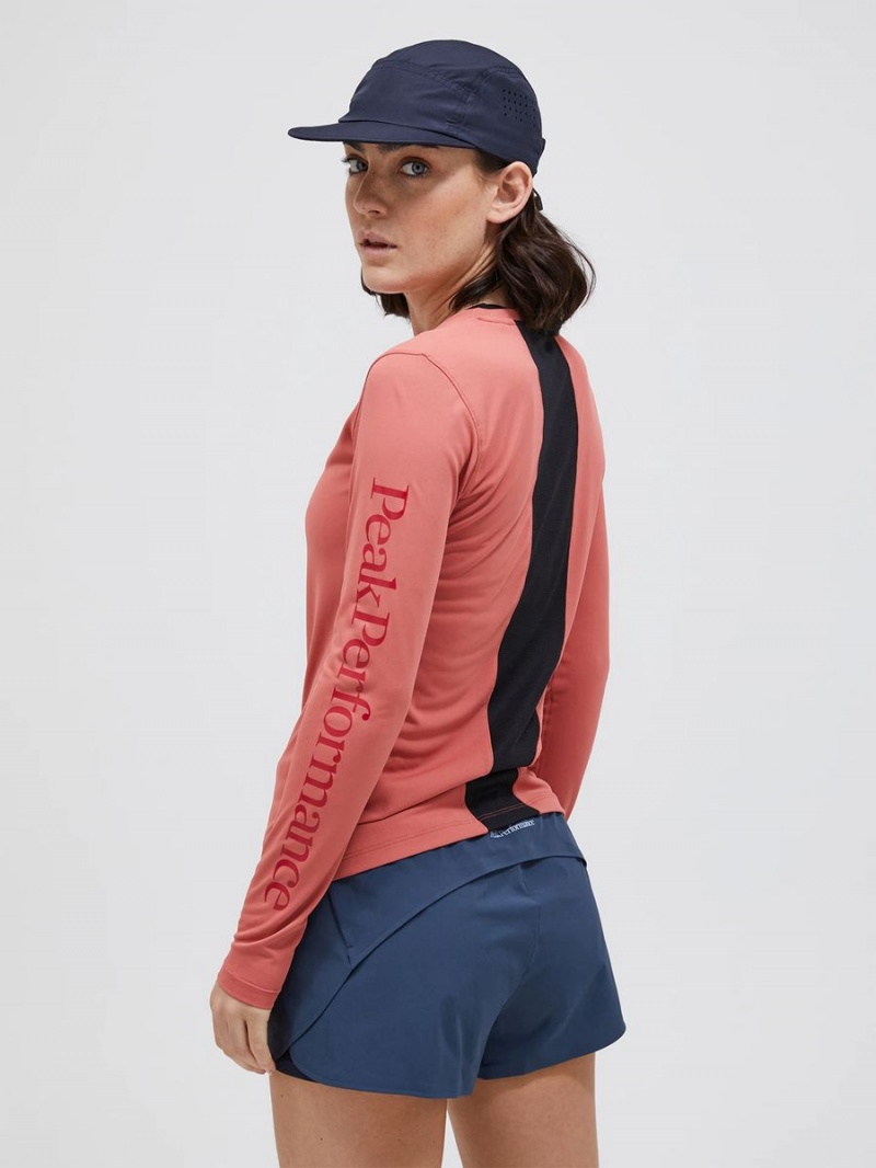 Peak Performance Alum Light Long Sleeve Women's T-Shirt Pink / Black | UEF86-895