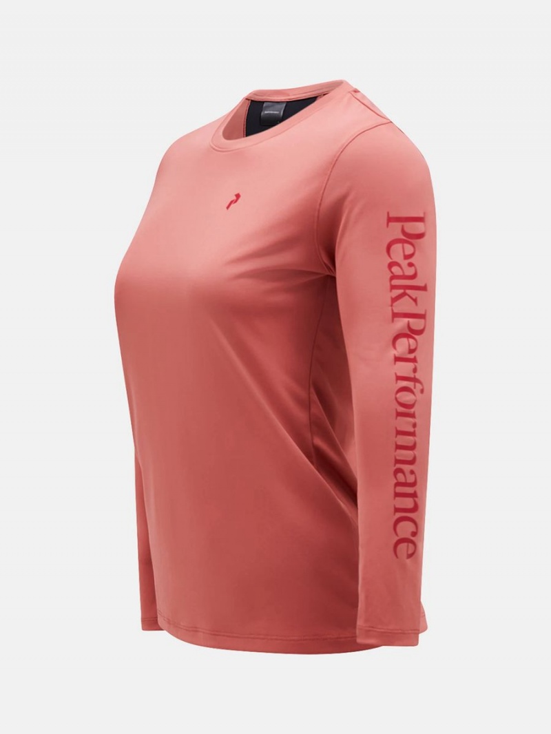 Peak Performance Alum Light Long Sleeve Women's T-Shirt Pink / Black | UEF86-895