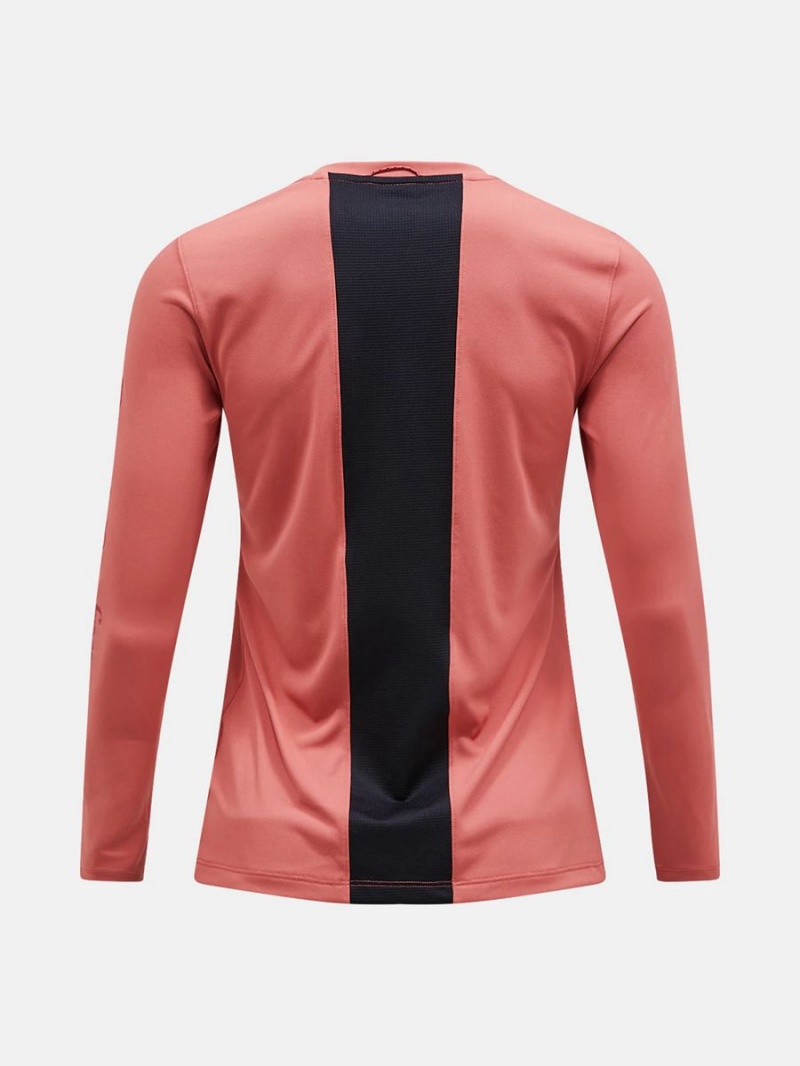 Peak Performance Alum Light Long Sleeve Women's T-Shirt Pink / Black | UEF86-895