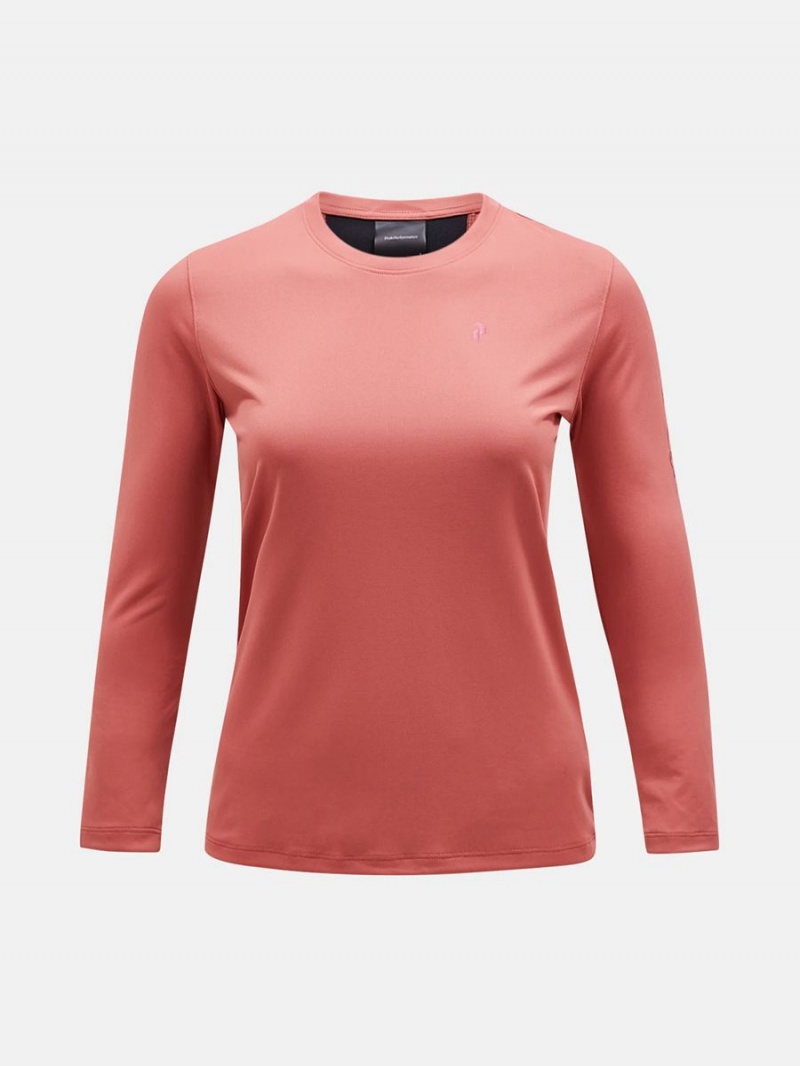 Peak Performance Alum Light Long Sleeve Women\'s T-Shirt Pink / Black | UEF86-895