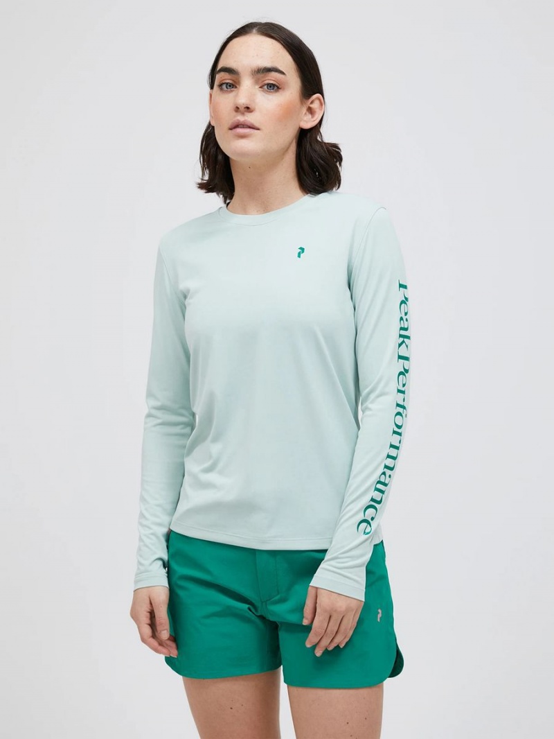 Peak Performance Alum Light Long Sleeve Women's T-Shirt Green / Black | EDT87-529