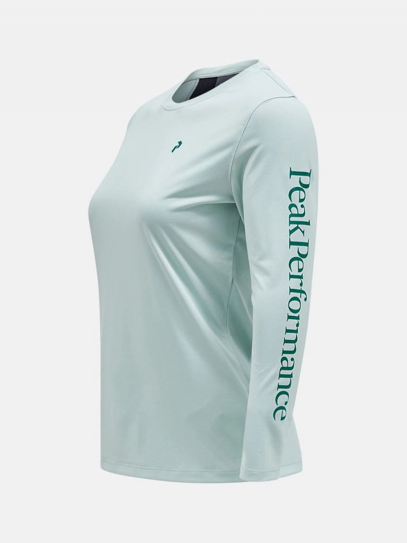 Peak Performance Alum Light Long Sleeve Women's T-Shirt Green / Black | EDT87-529