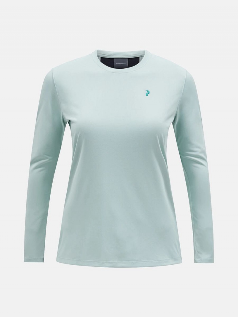 Peak Performance Alum Light Long Sleeve Women\'s T-Shirt Green / Black | EDT87-529