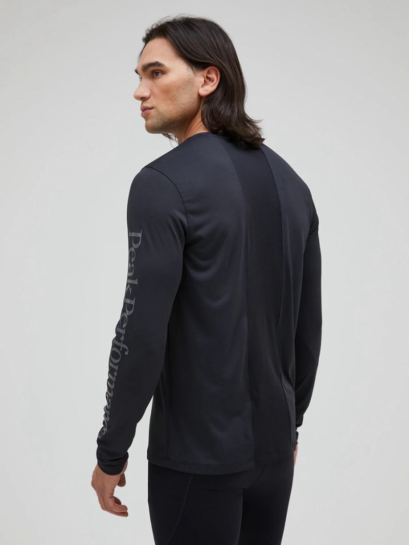 Peak Performance Alum Light Long Sleeve Men's T-Shirt Black | KNF97-266