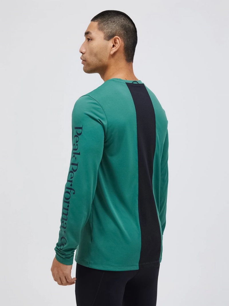 Peak Performance Alum Light Long Sleeve Men's T-Shirt Green / Black | NYN92-856