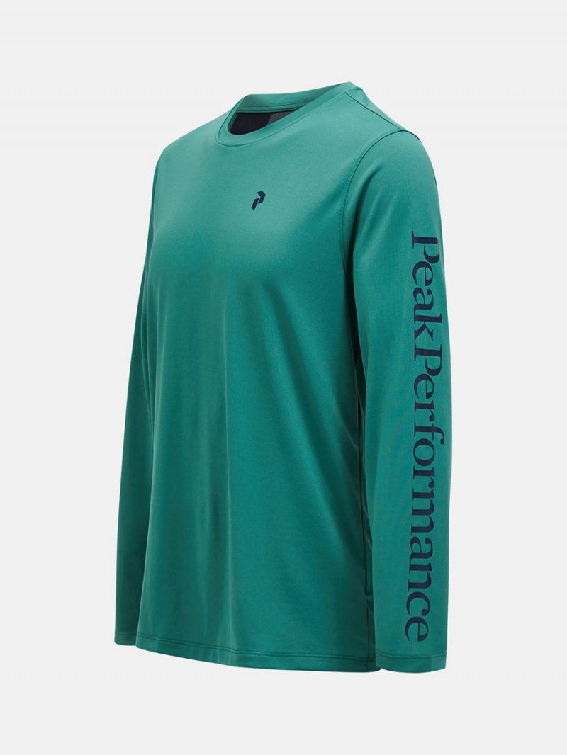 Peak Performance Alum Light Long Sleeve Men's T-Shirt Green / Black | NYN92-856