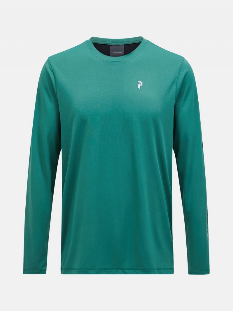 Peak Performance Alum Light Long Sleeve Men\'s T-Shirt Green / Black | NYN92-856