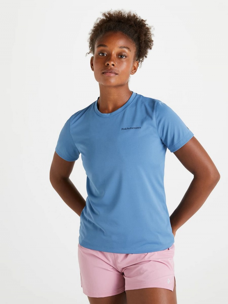 Peak Performance Alum Light Short Sleeve Women's T-Shirt Blue | CQS06-817