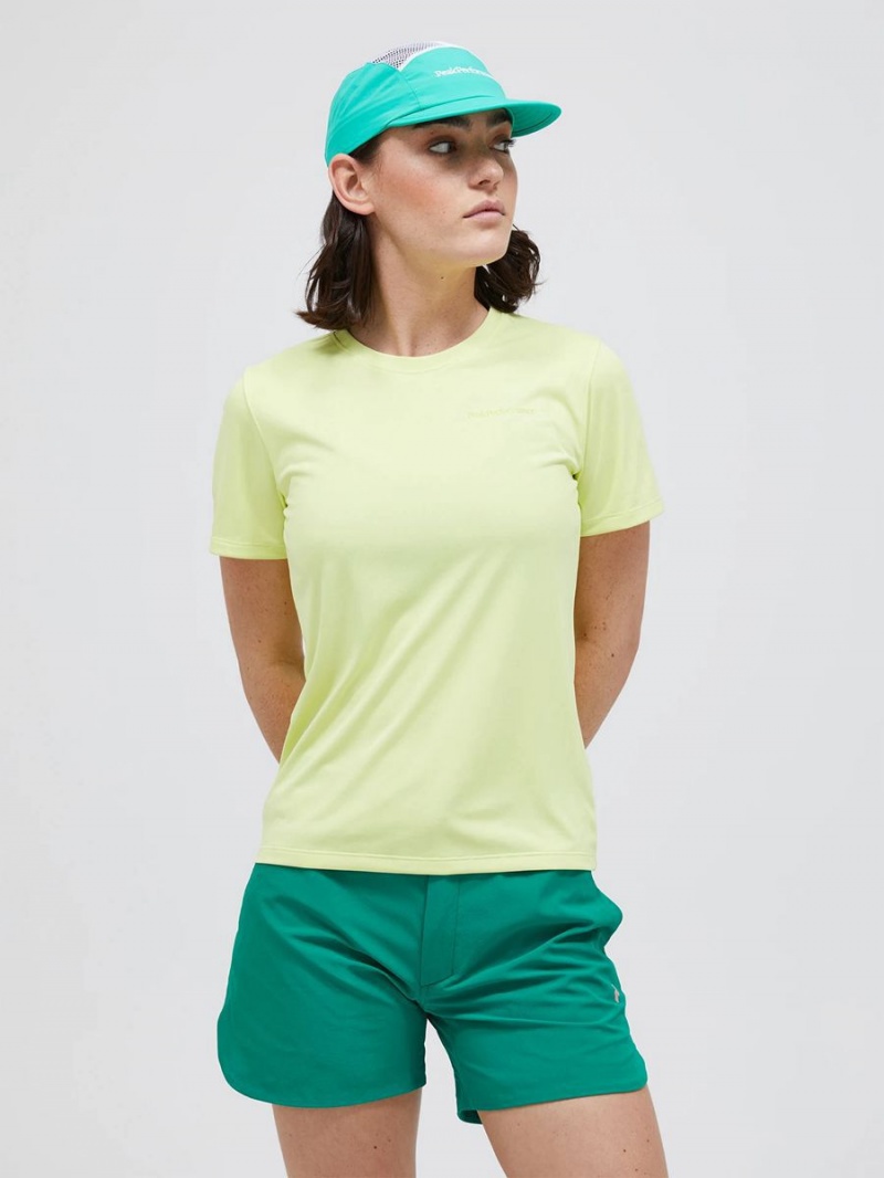 Peak Performance Alum Light Short Sleeve Women's T-Shirt Yellow / Black | WXU80-558