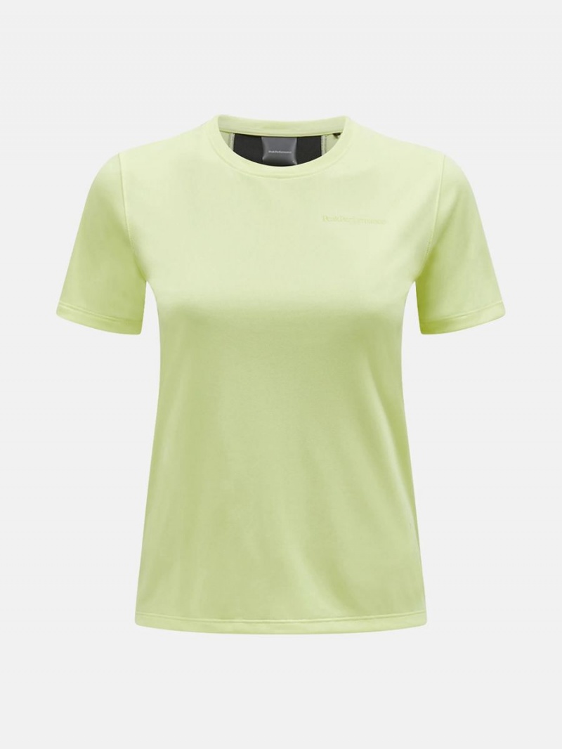 Peak Performance Alum Light Short Sleeve Women\'s T-Shirt Yellow / Black | WXU80-558