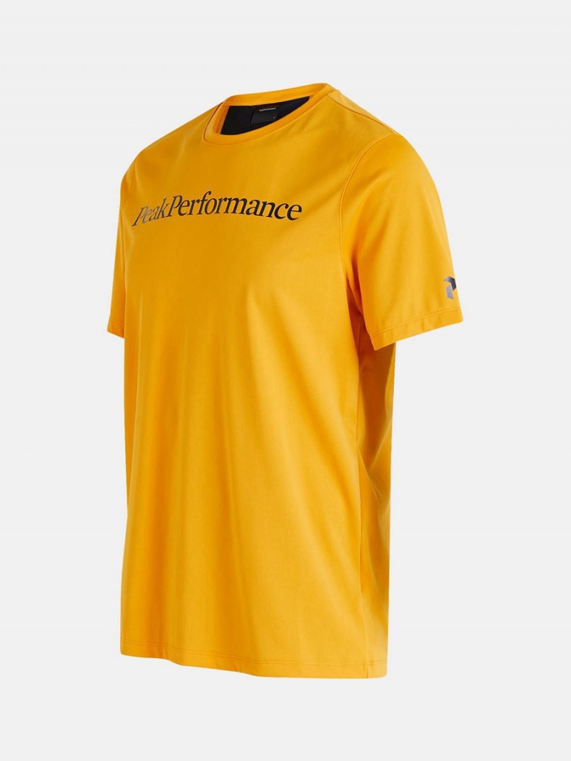 Peak Performance Alum Light Short Sleeve Men's T-Shirt Yellow | TSE62-682