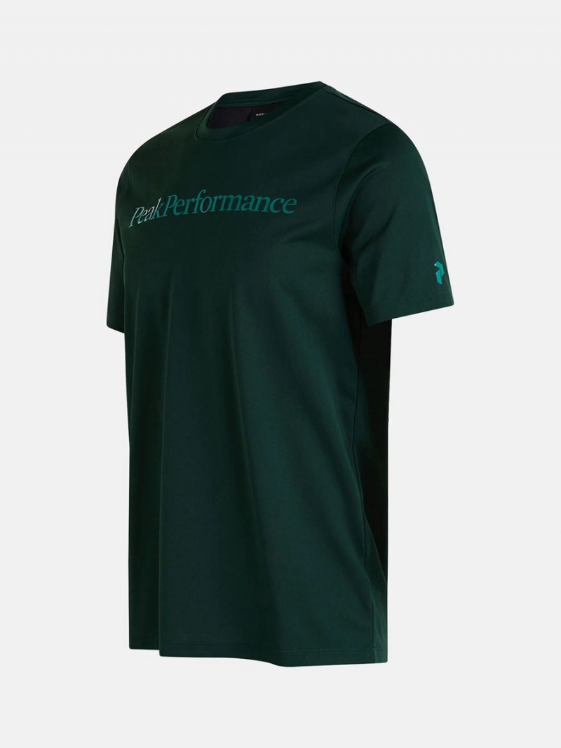 Peak Performance Alum Light Short Sleeve Men's T-Shirt Green | UWE76-492