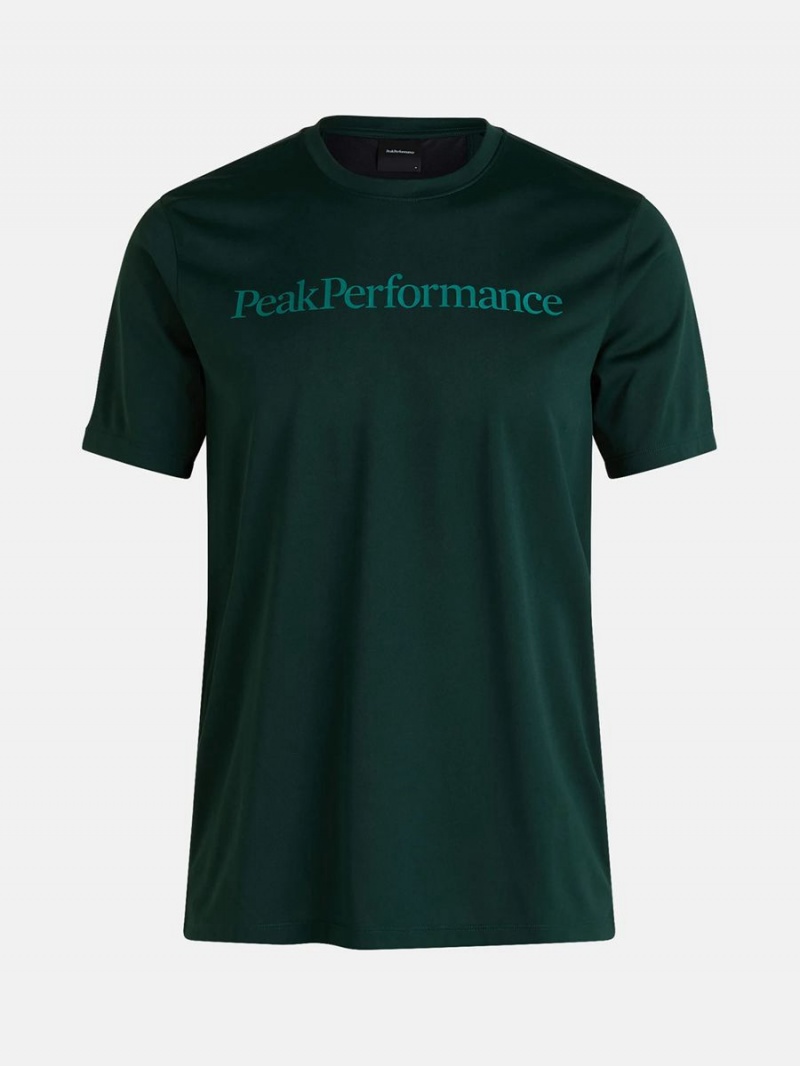 Peak Performance Alum Light Short Sleeve Men\'s T-Shirt Green | UWE76-492