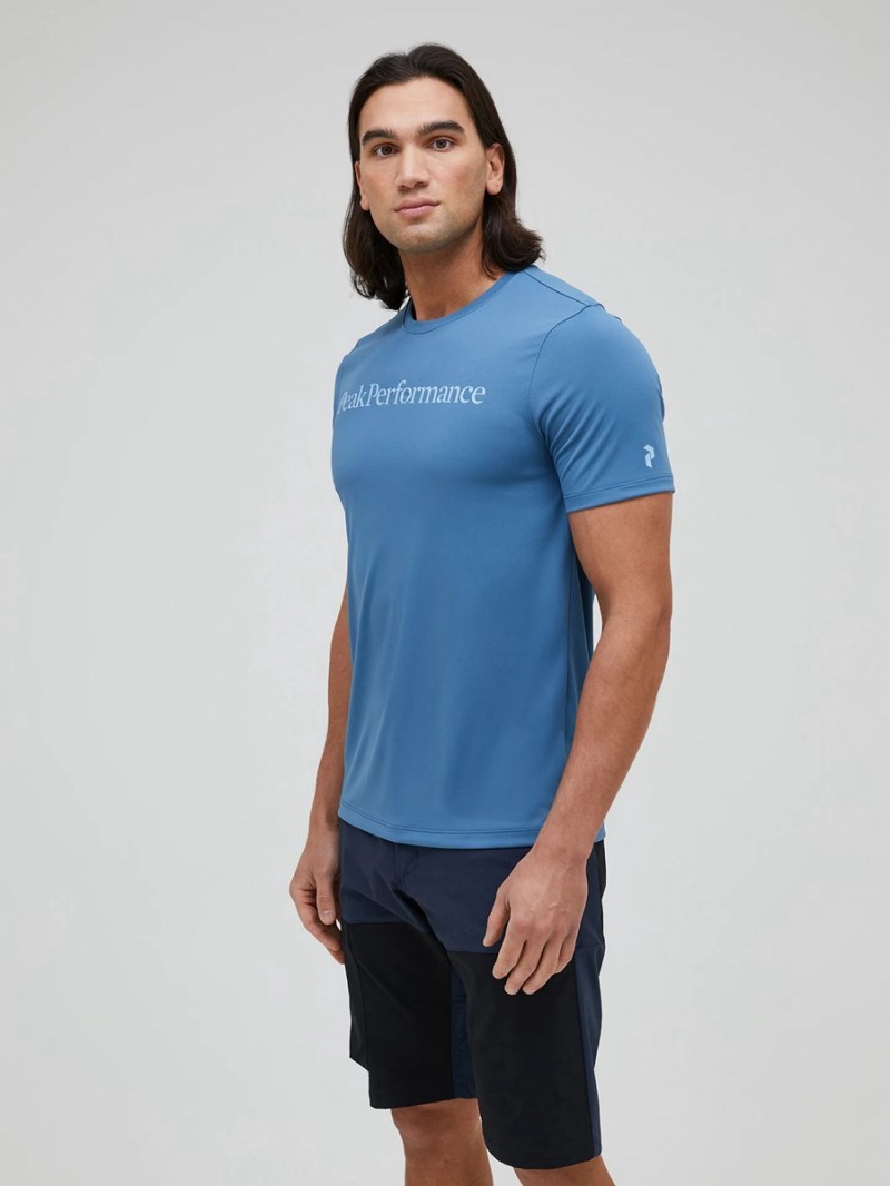 Peak Performance Alum Light Short Sleeve Men's T-Shirt Blue / Black | LMW77-081