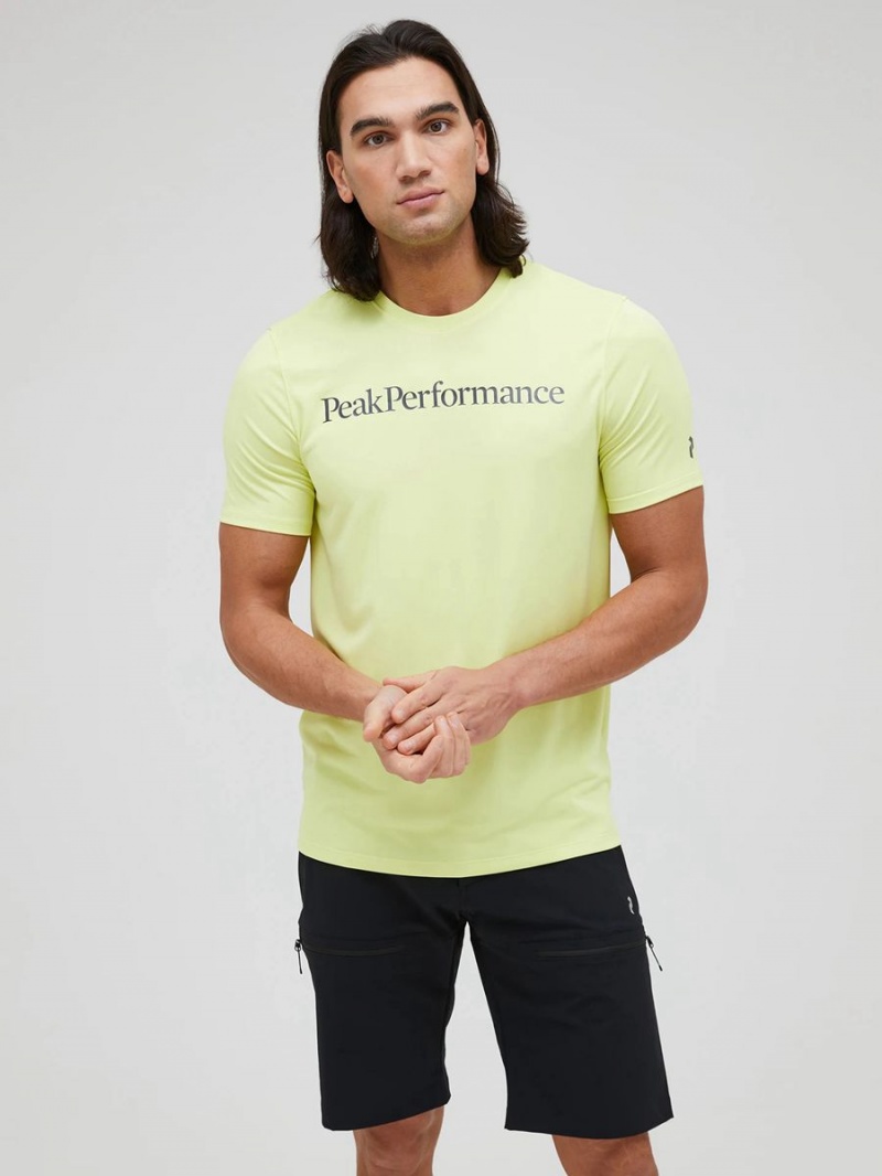 Peak Performance Alum Light Short Sleeve Men's T-Shirt Yellow / Black | XAS01-565