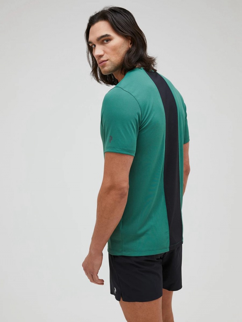 Peak Performance Alum Light Short Sleeve Men's T-Shirt Green / Black | VVG94-546