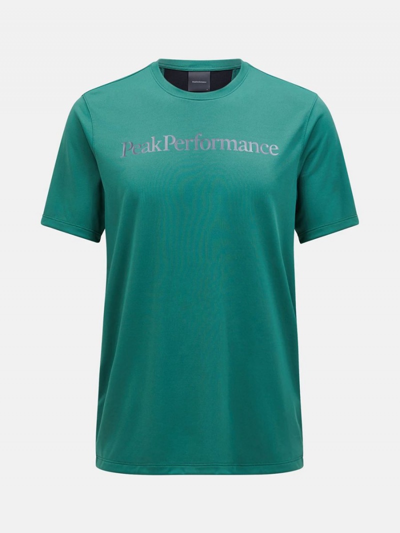 Peak Performance Alum Light Short Sleeve Men\'s T-Shirt Green / Black | VVG94-546