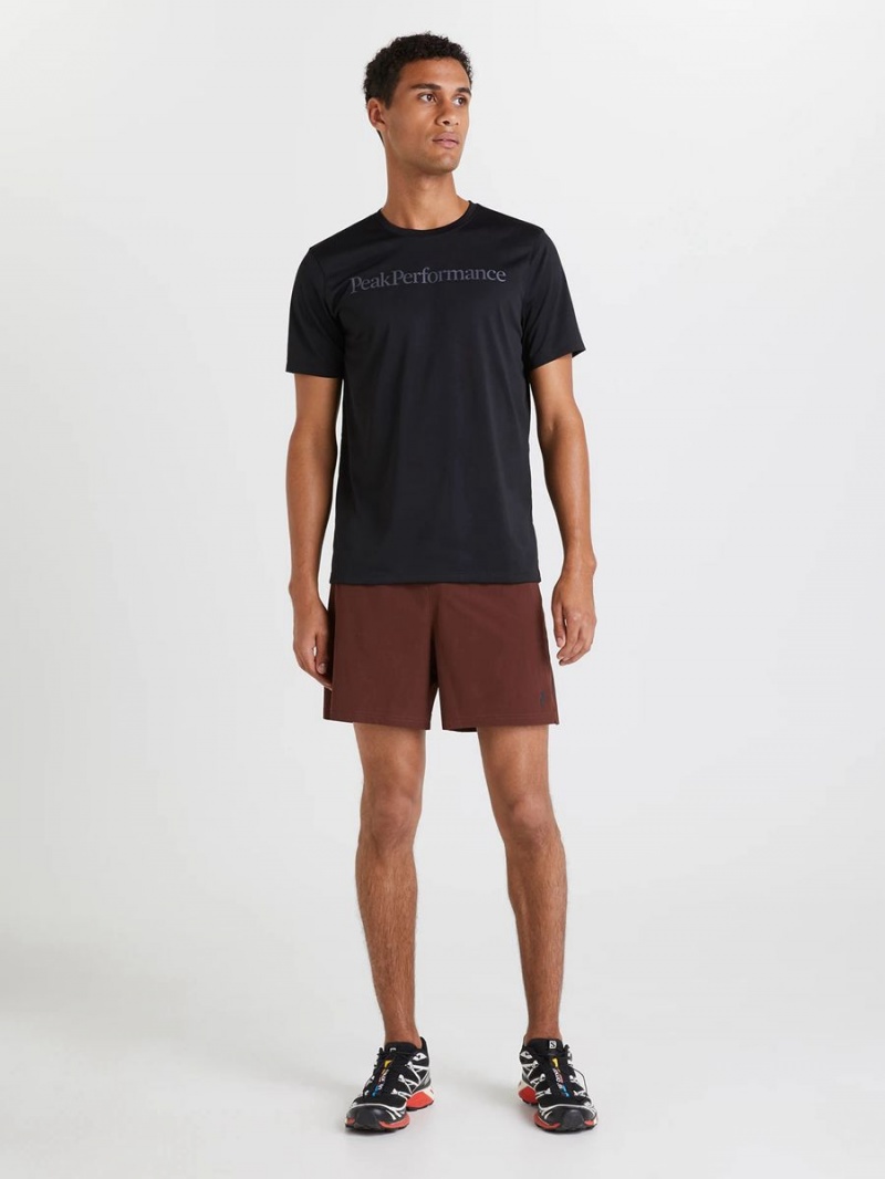 Peak Performance Alum Light Short Sleeve Men's T-Shirt Black | NFY64-433