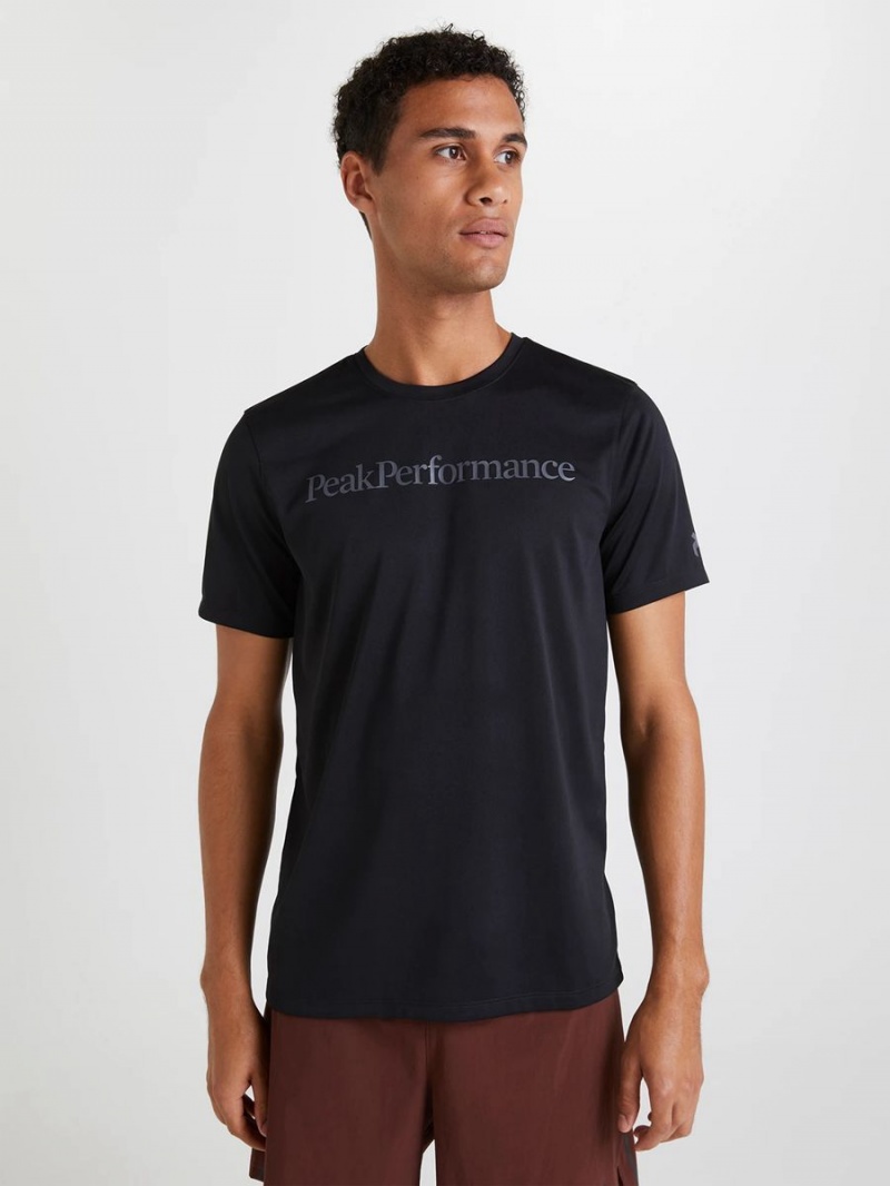 Peak Performance Alum Light Short Sleeve Men's T-Shirt Black | NFY64-433