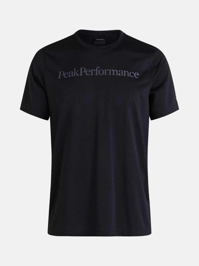 Peak Performance Alum Light Short Sleeve Men\'s T-Shirt Black | NFY64-433