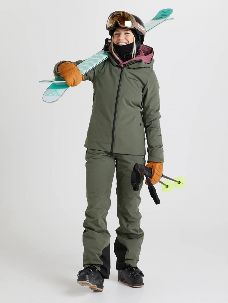 Peak Performance Anima Insulated 2L Women's Ski Jacket Green | OUU74-428