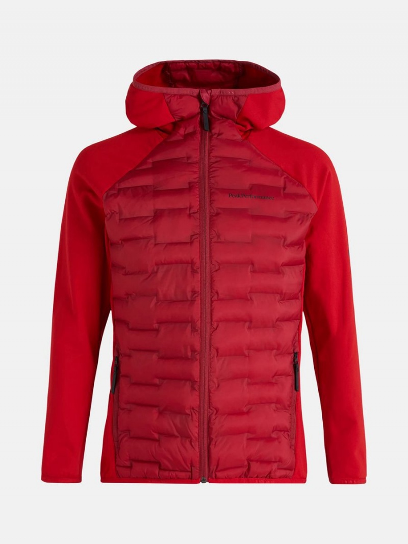 Peak Performance Argon Hybrid Hood Men's Jacket Red / Red | FQZ02-164