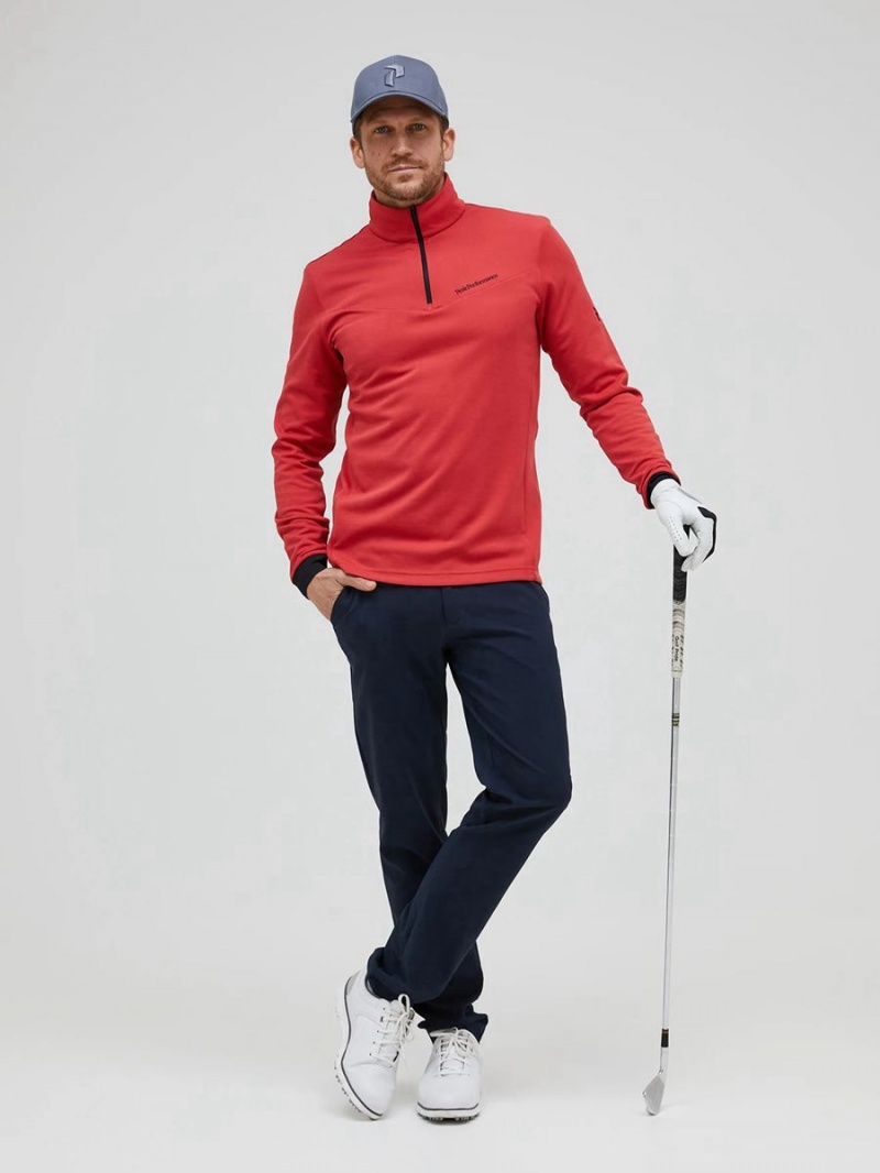 Peak Performance Chase Half Zip Men's Top Red | JFP11-695