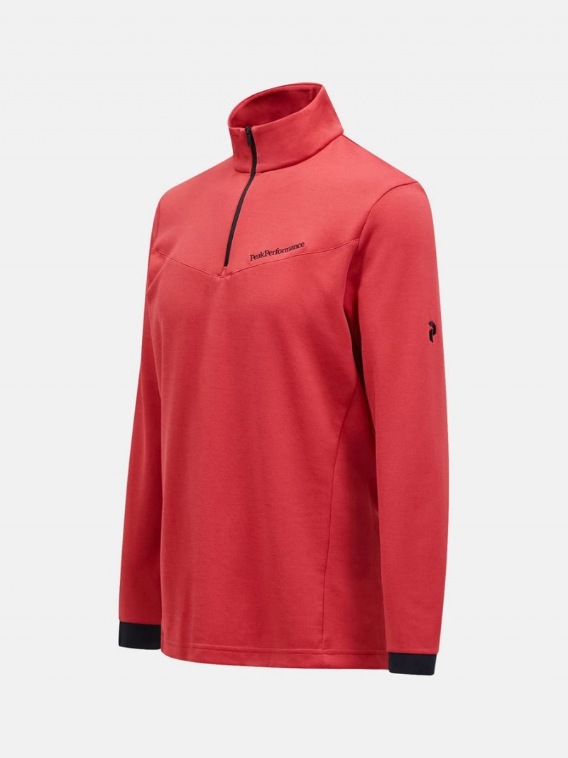 Peak Performance Chase Half Zip Men's Top Red | JFP11-695