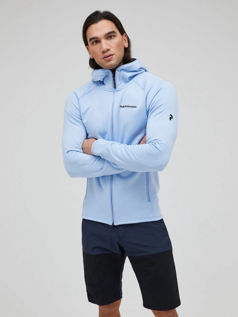 Peak Performance Chill Light Zip Hood Men's Jacket Blue | UON59-719