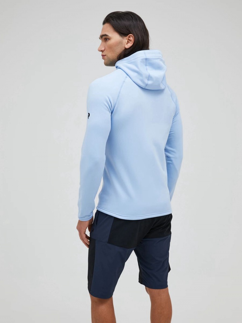 Peak Performance Chill Light Zip Hood Men's Jacket Blue | UON59-719