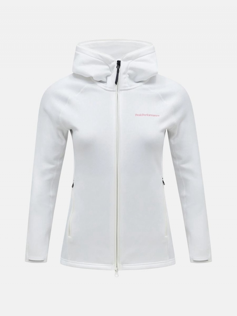 Peak Performance Chill Light Zip Hood Women's Jacket White | PXU71-577