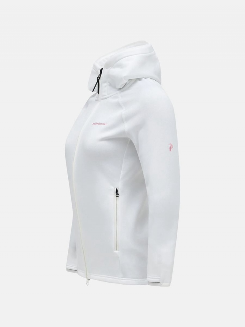 Peak Performance Chill Light Zip Hood Women's Jacket White | PXU71-577