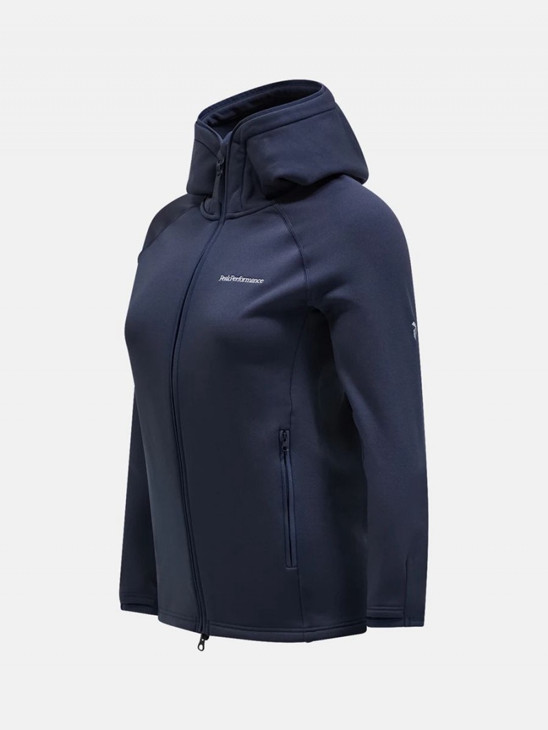 Peak Performance Chill Light Zip Hood Women's Jacket Navy | KUE62-401