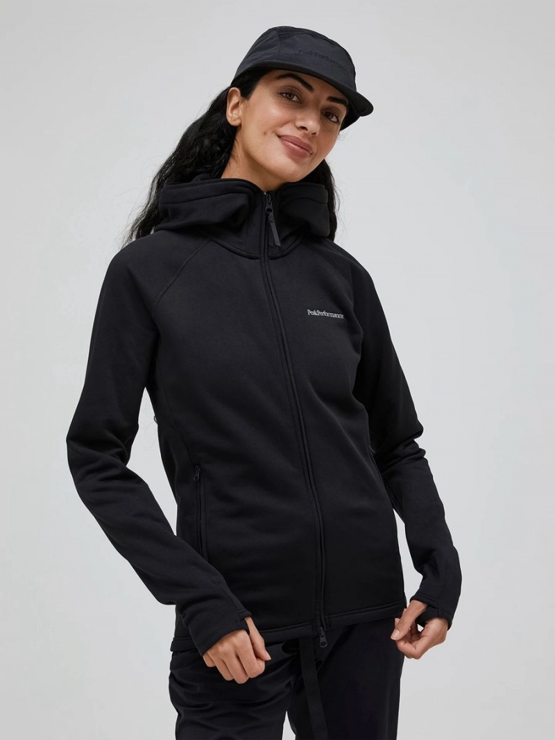 Peak Performance Chill Light Zip Hood Women's Jacket Black | DCM17-830