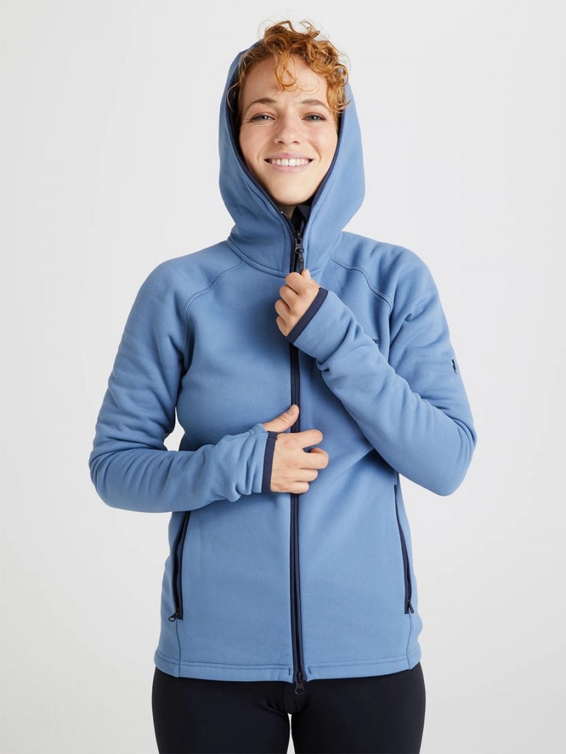 Peak Performance Chill Zip Hood Women's Jacket Blue / Navy | BDD65-055