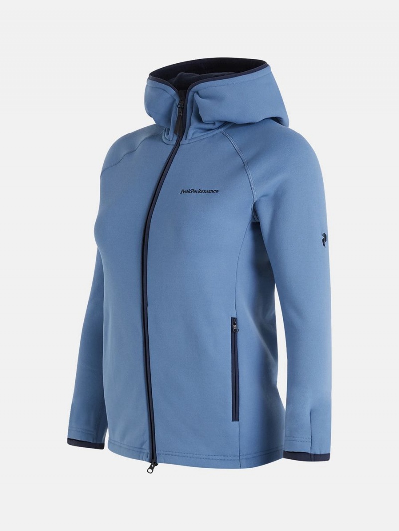 Peak Performance Chill Zip Hood Women's Jacket Blue / Navy | BDD65-055