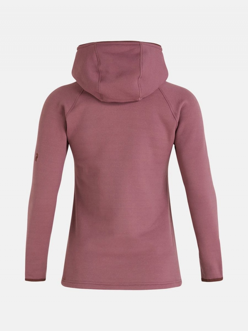 Peak Performance Chill Zip Hood Women's Jacket Pink / Burgundy | ZMQ37-679