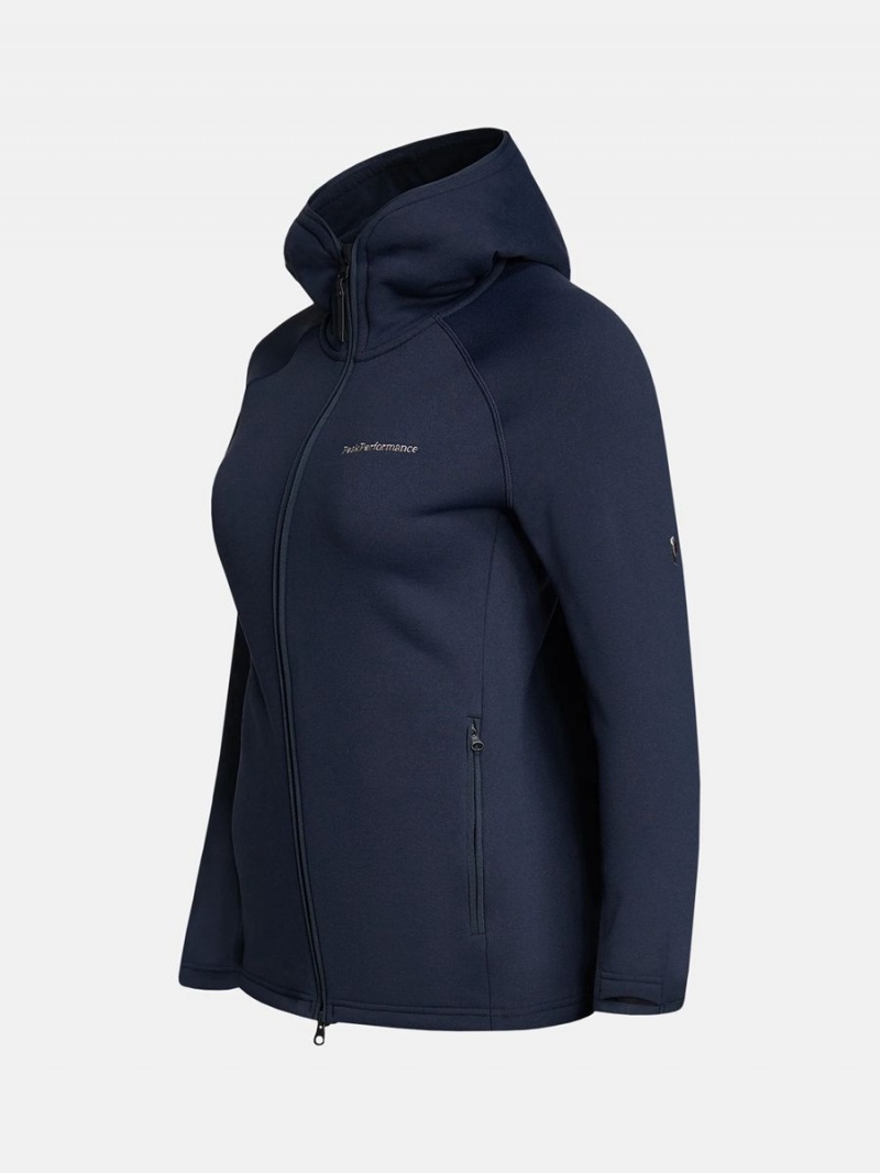 Peak Performance Chill Zip Hood Women's Jacket Navy | OKJ05-081