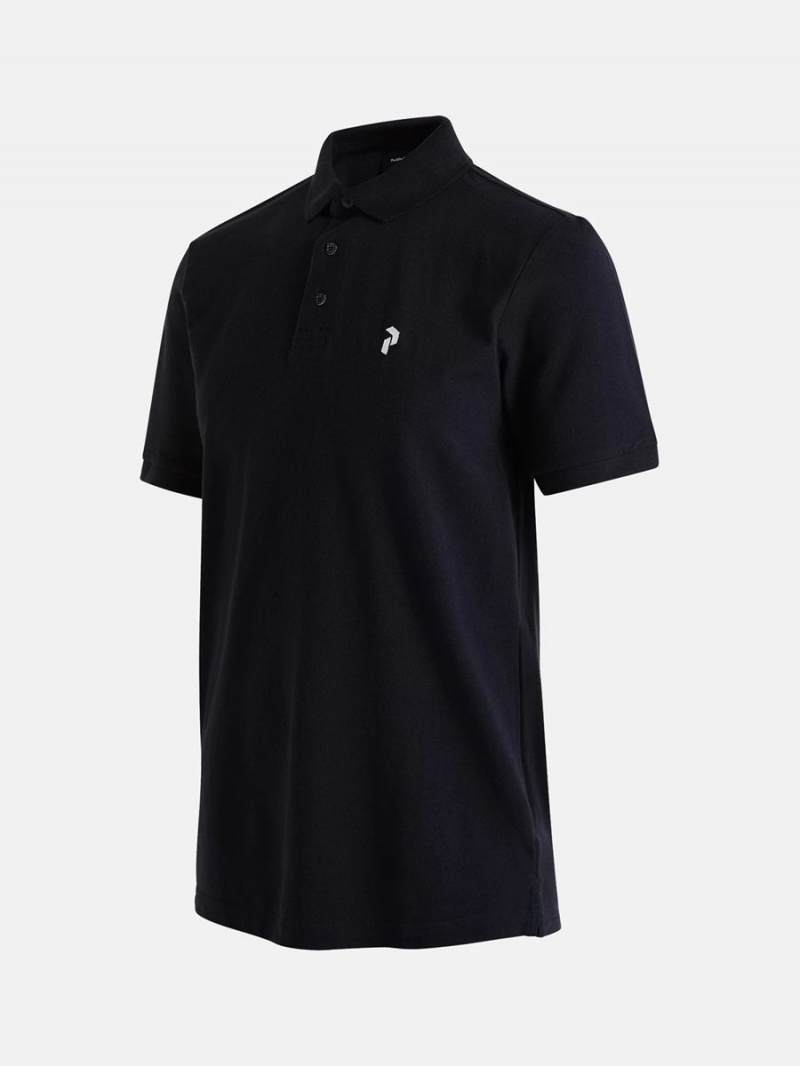 Peak Performance Classic Cotton Men's Polo Shirt Black | NTY90-113