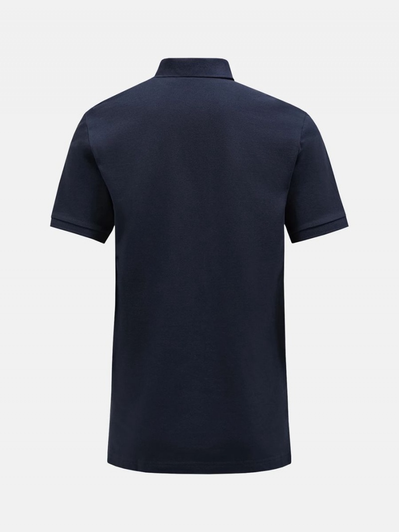 Peak Performance Classic Cotton Men's Polo Shirt Navy | HPE67-857