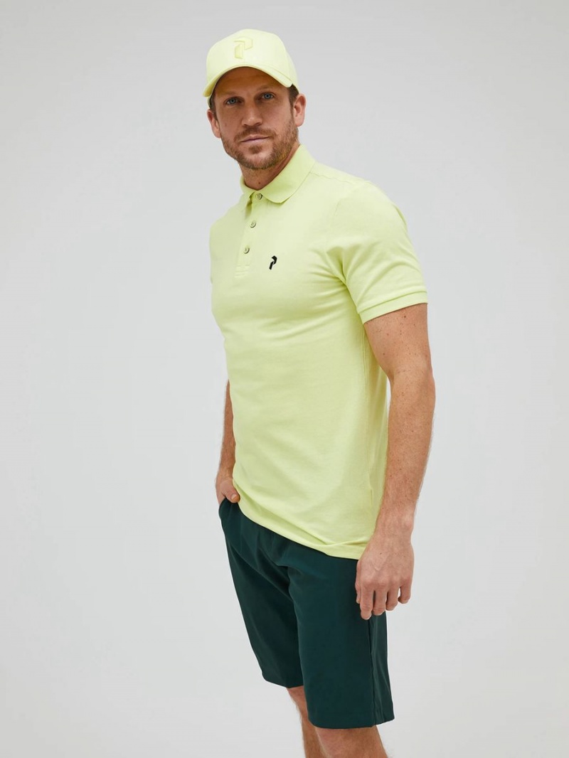 Peak Performance Classic Cotton Men's Polo Shirt Yellow | EWZ04-033