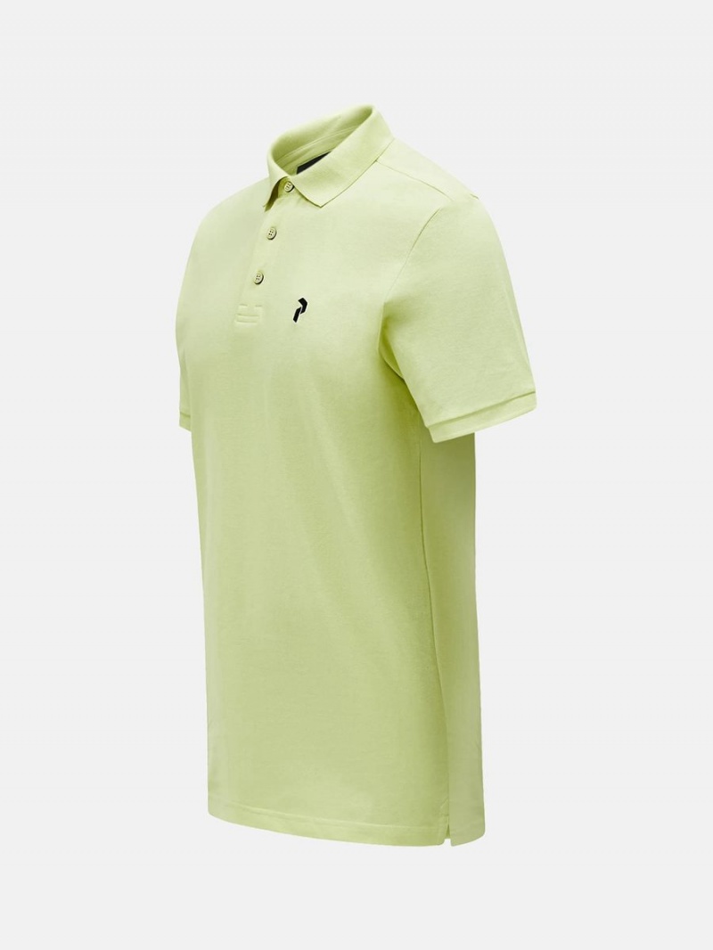 Peak Performance Classic Cotton Men's Polo Shirt Yellow | EWZ04-033