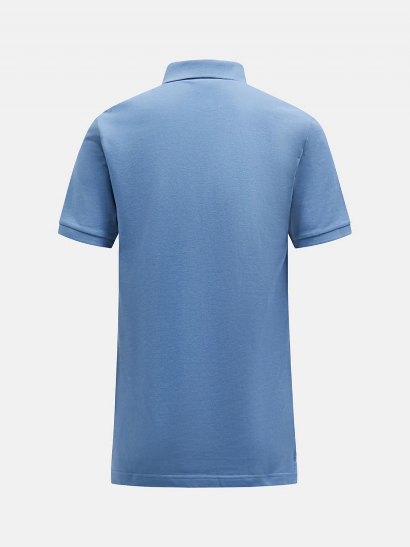 Peak Performance Classic Cotton Men's Polo Shirt Blue | EKA63-922