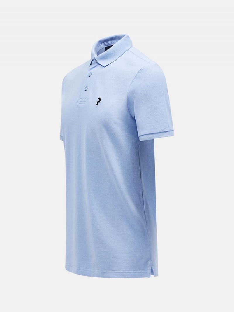 Peak Performance Classic Cotton Men's Polo Shirt Blue | PDQ04-968