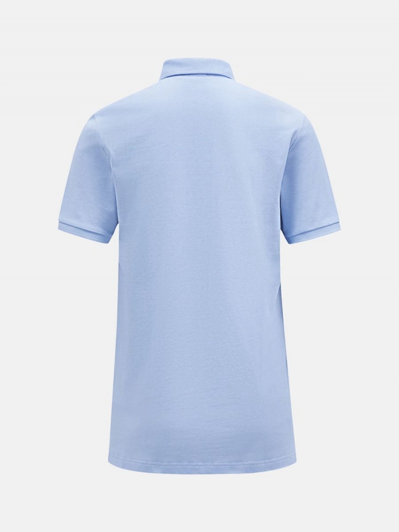 Peak Performance Classic Cotton Men's Polo Shirt Blue | PDQ04-968