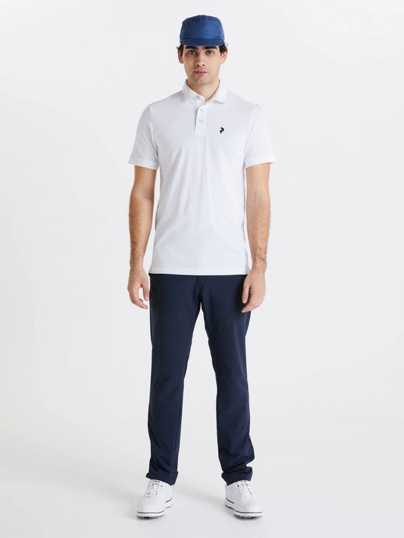 Peak Performance Classic Cotton Men's Polo Shirt White | YGO90-047