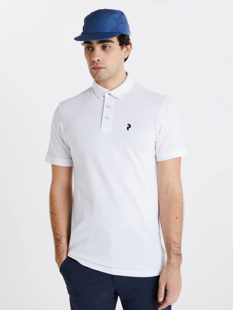 Peak Performance Classic Cotton Men's Polo Shirt White | YGO90-047