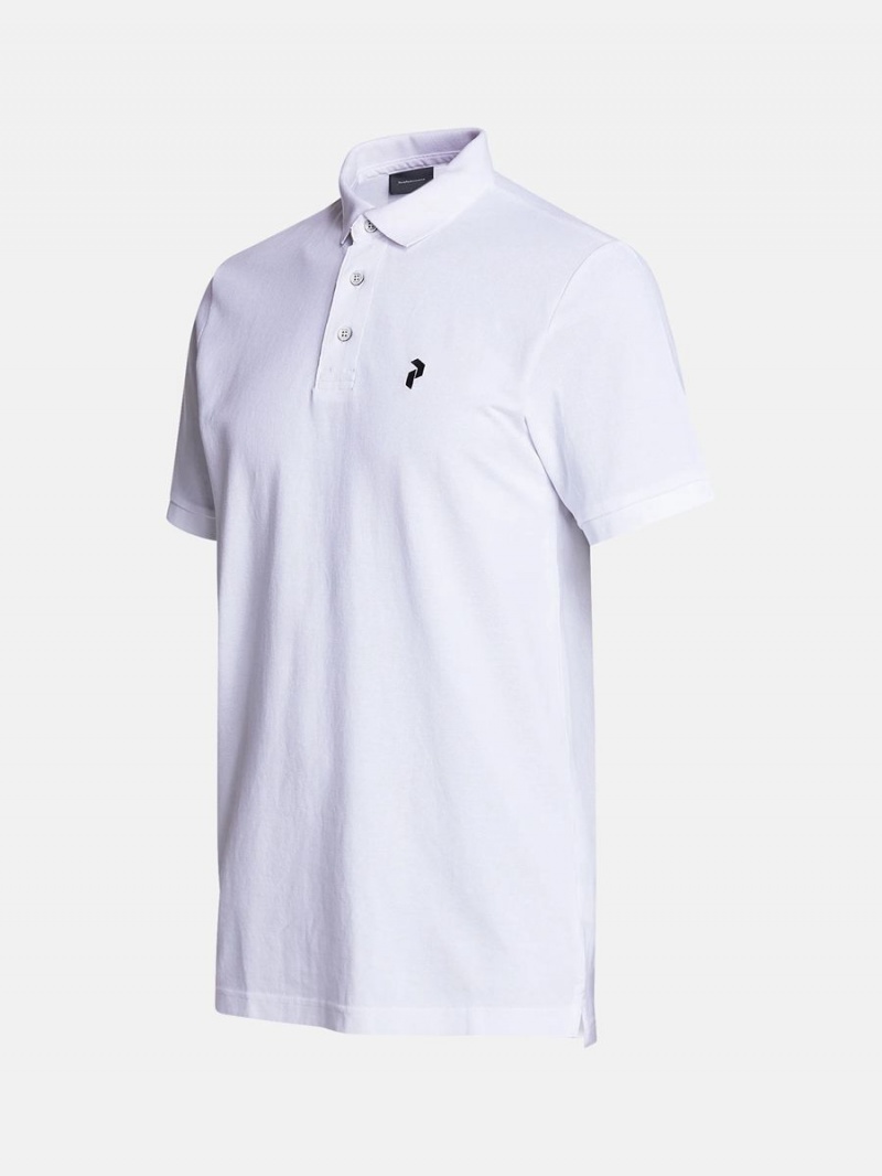 Peak Performance Classic Cotton Men's Polo Shirt White | YGO90-047