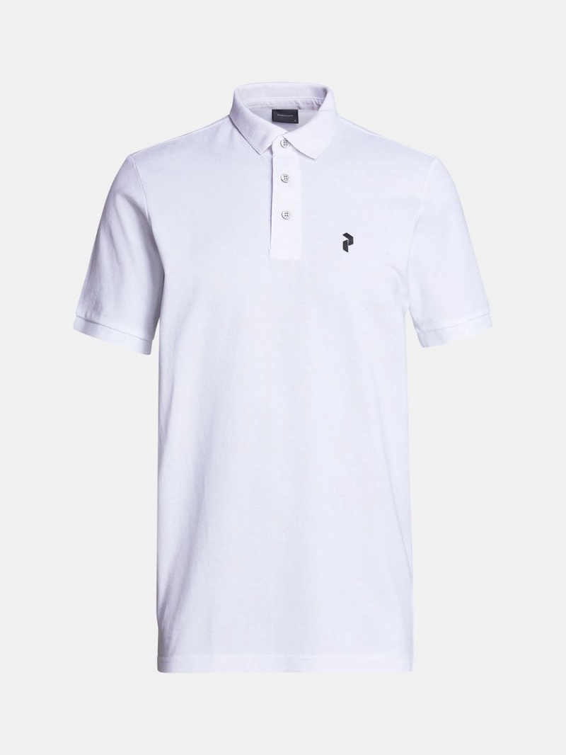 Peak Performance Classic Cotton Men\'s Polo Shirt White | YGO90-047