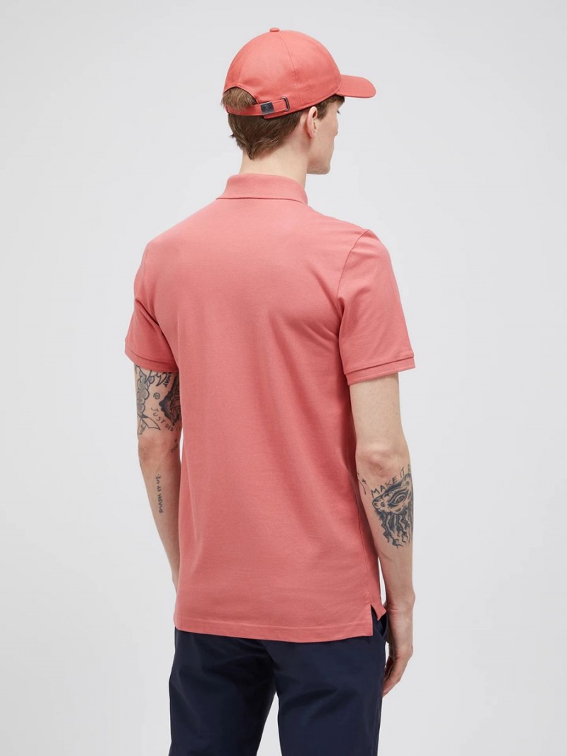 Peak Performance Classic Cotton Men's Polo Shirt Pink | JQP68-375